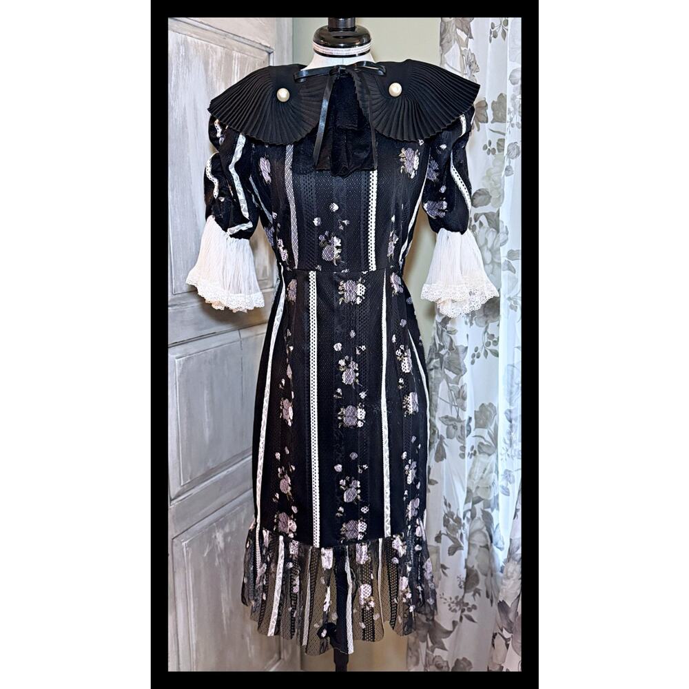 Swankiss TS Dry Rose MO/P Floral Midi Lace Dress Himekaji Gyaru Glam Japan - Picture 6 of 16
